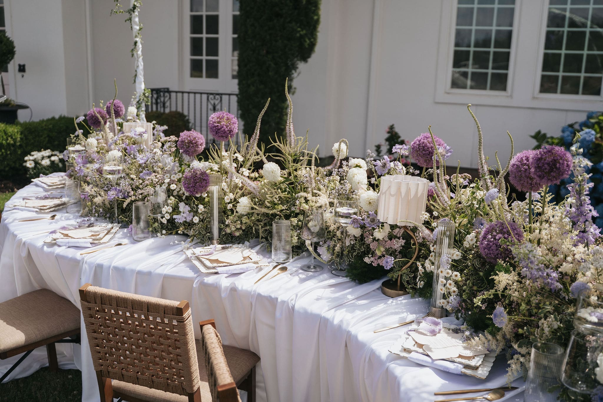 Decor at the HappiMiss Lavender wedding
