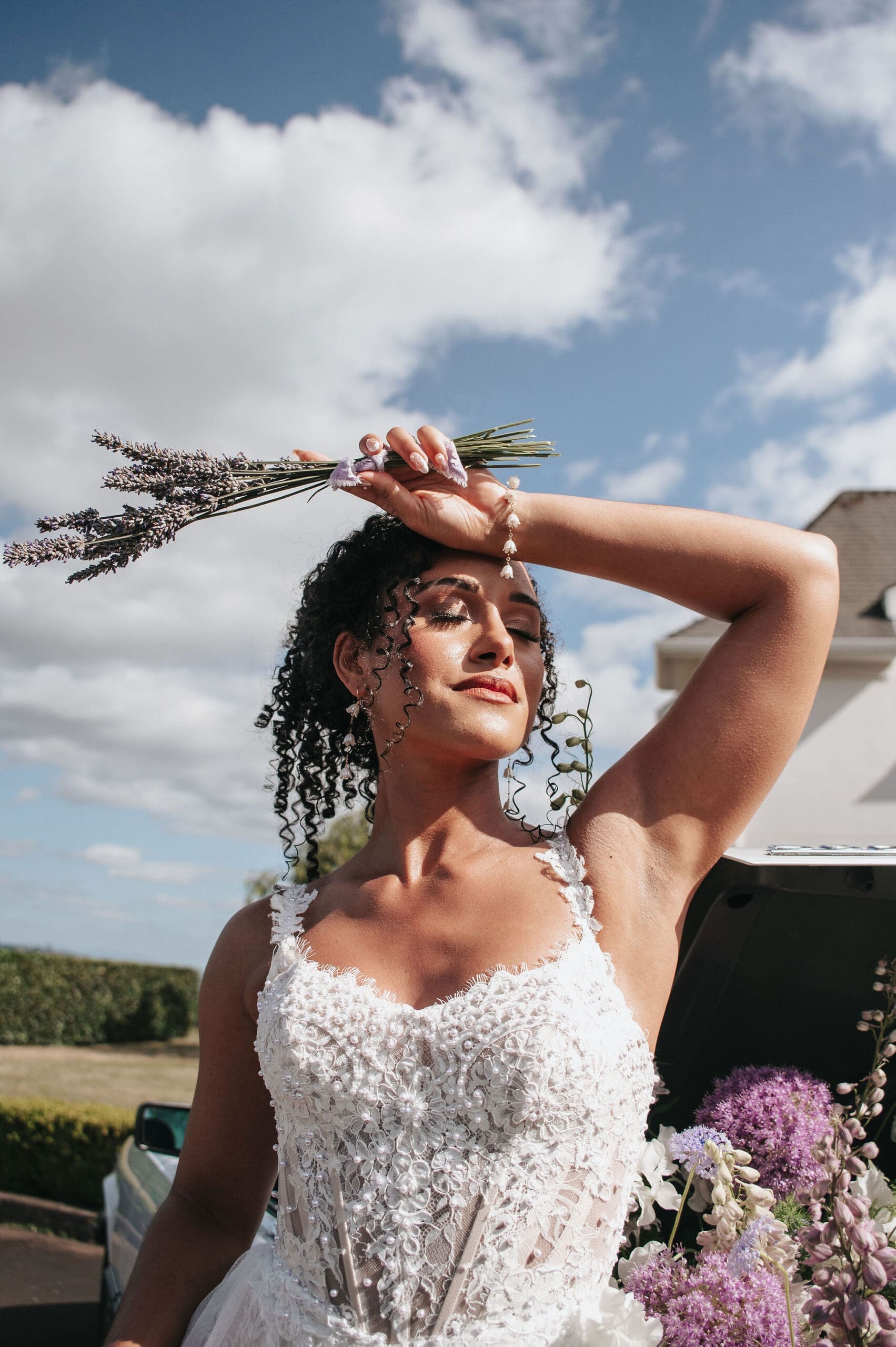 Bride at HappiMiss Lavender wedding