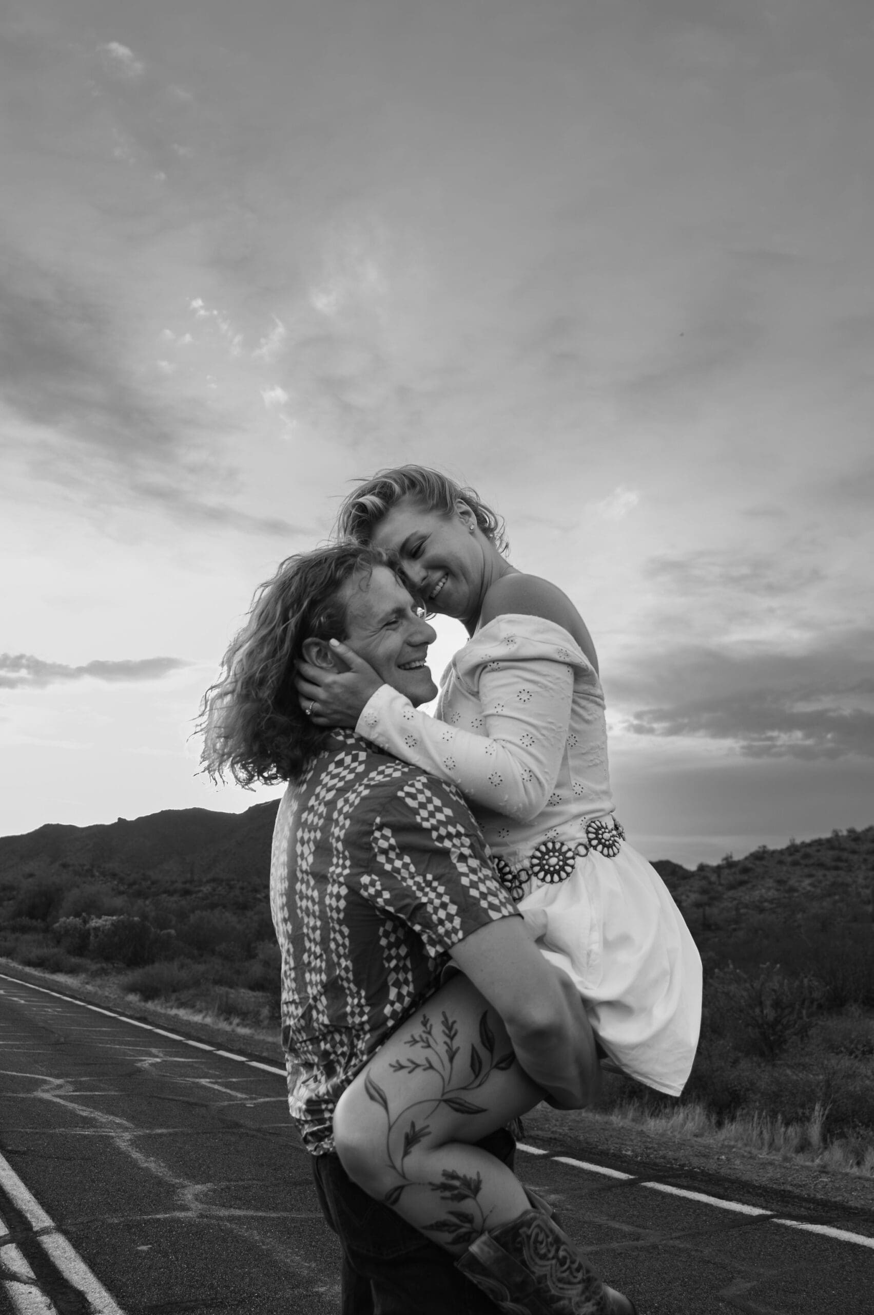 Man holding woman during Phon D Sutton engagement photo session